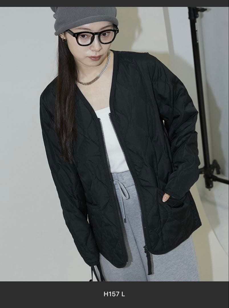 タイオン　ミリタリー ダブルジップ Vネック ダウン ジャケット