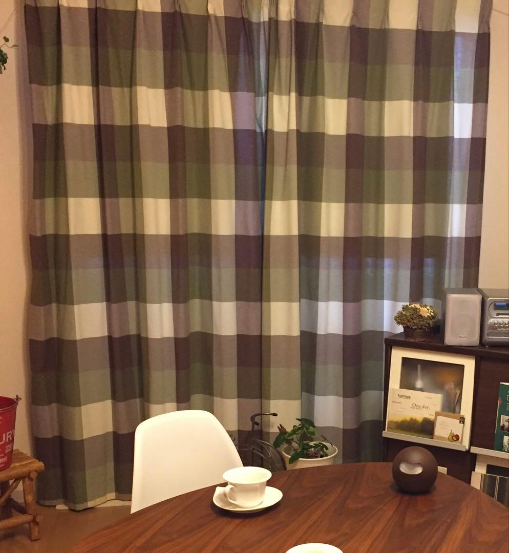 ウニコ　WAVESALAD カーテン　チェック