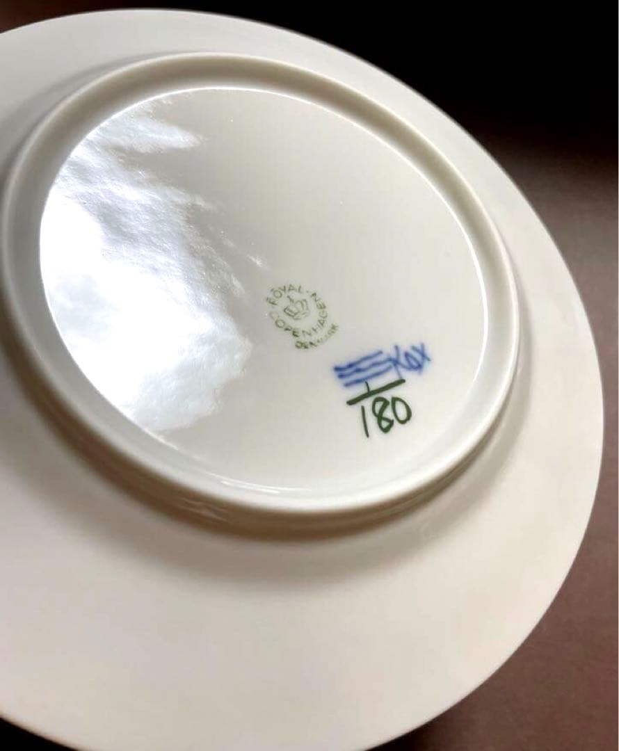 ロイヤルコペンハーゲンブルーフルーテッドプレインプレートペア17c未使用美品