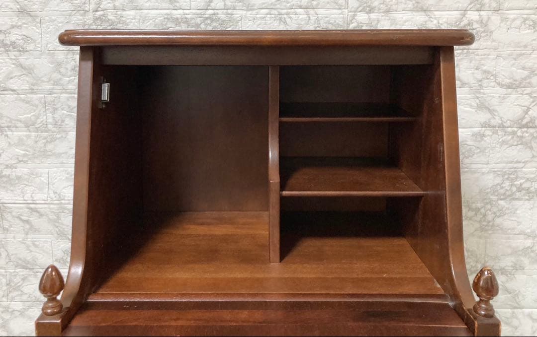 【希少品 送料込】オールドカリモク ライティングビューロー 収納棚 ヴィンテージ