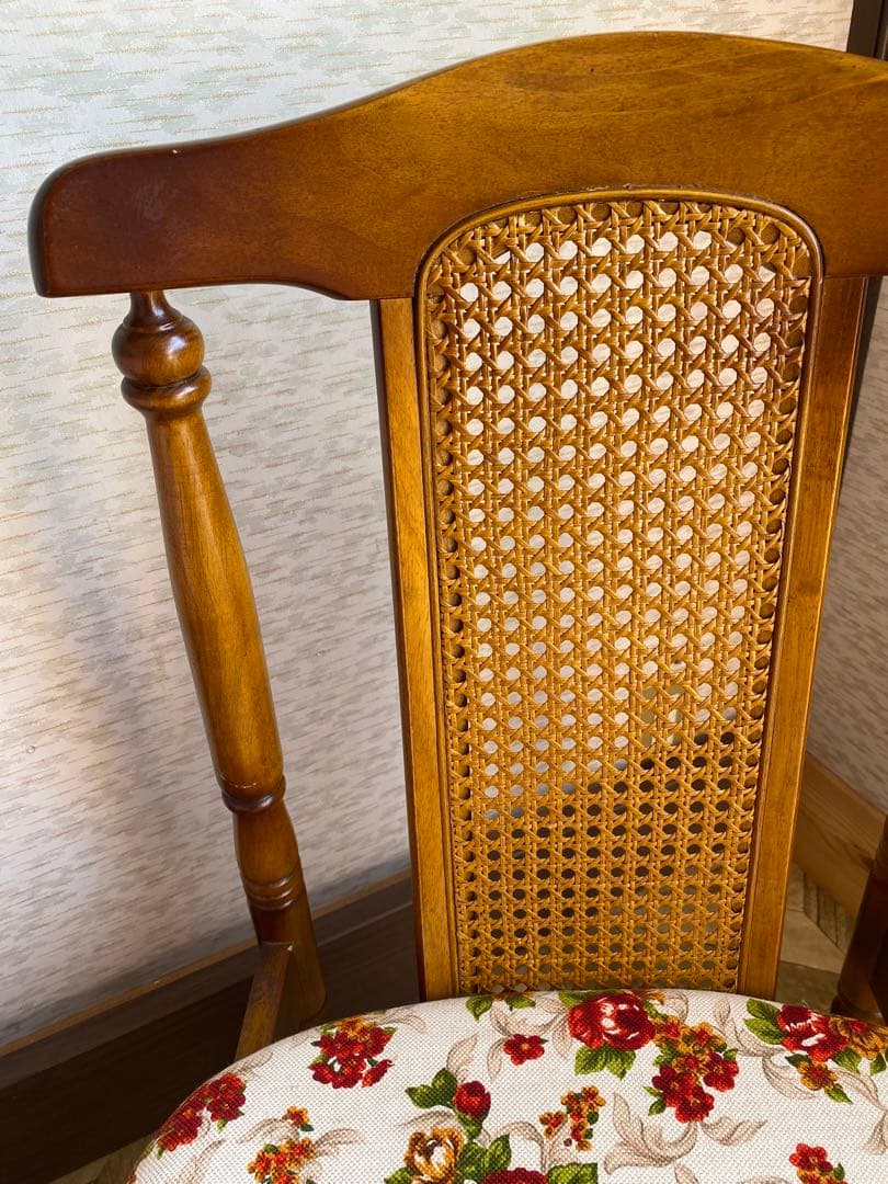 トーヨーファニチャー　花柄　ダイニングチェア　レトロ　ヴィンテージ　TOYO