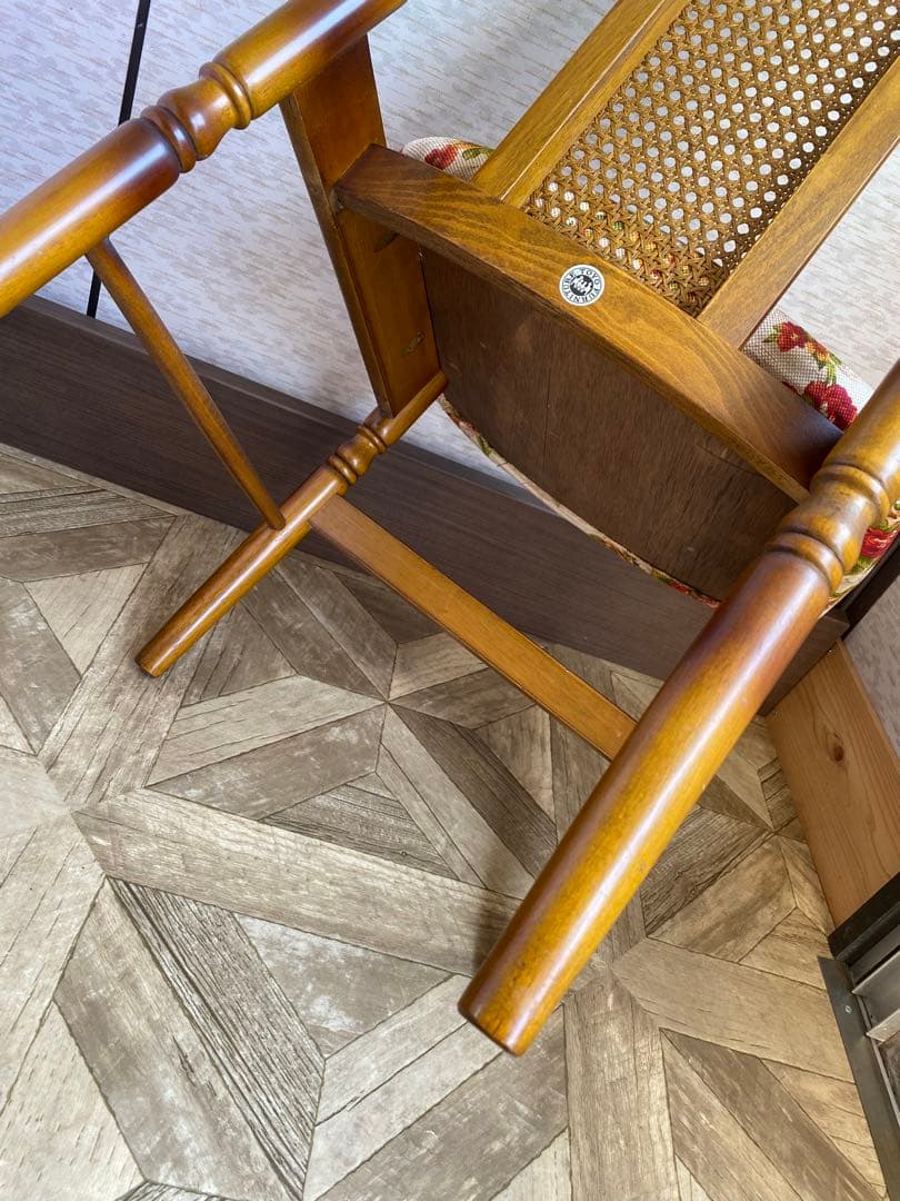 トーヨーファニチャー　花柄　ダイニングチェア　レトロ　ヴィンテージ　TOYO