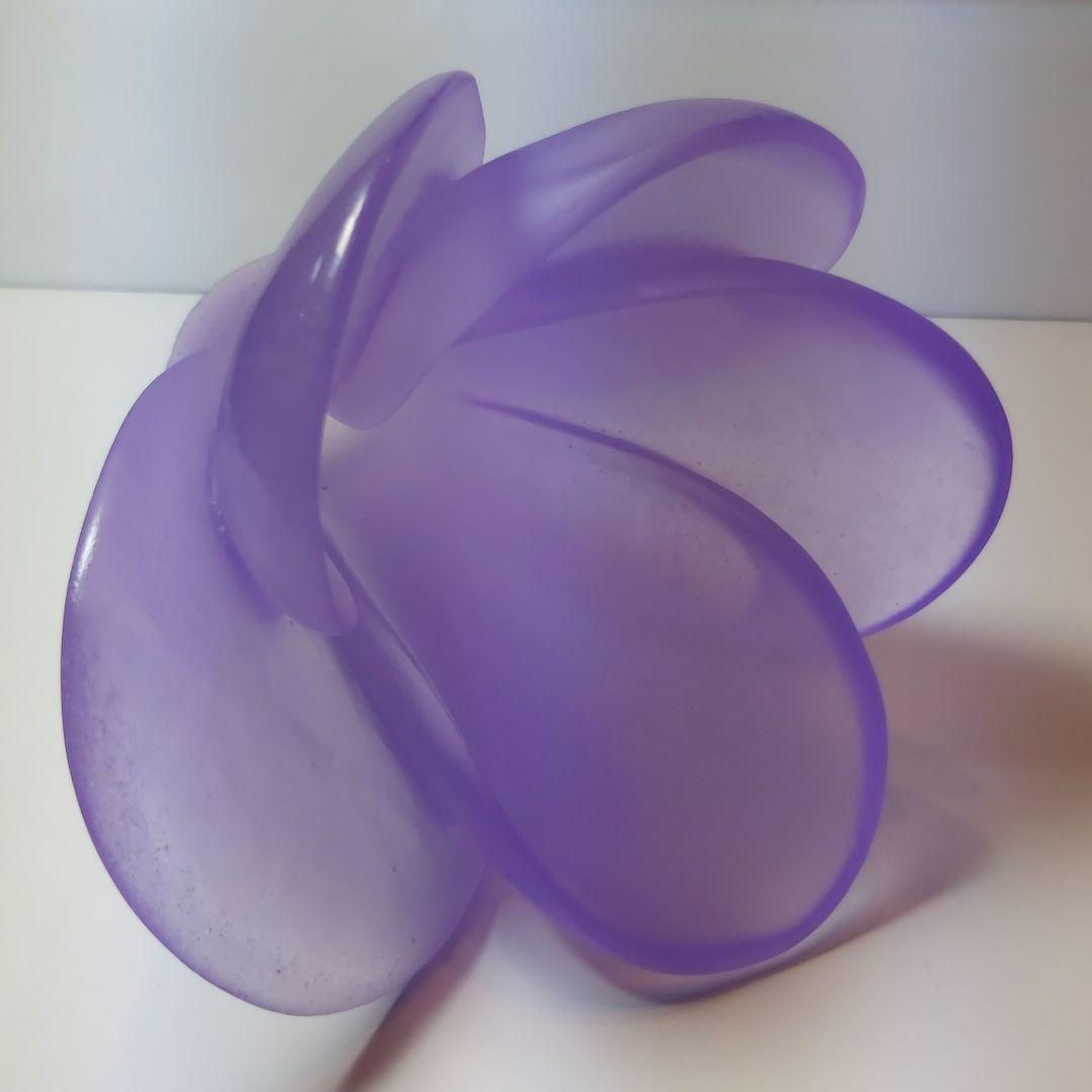 ドーム フランス クリスタル 花瓶 花器 新品 アネモネ パープル 希少 素敵