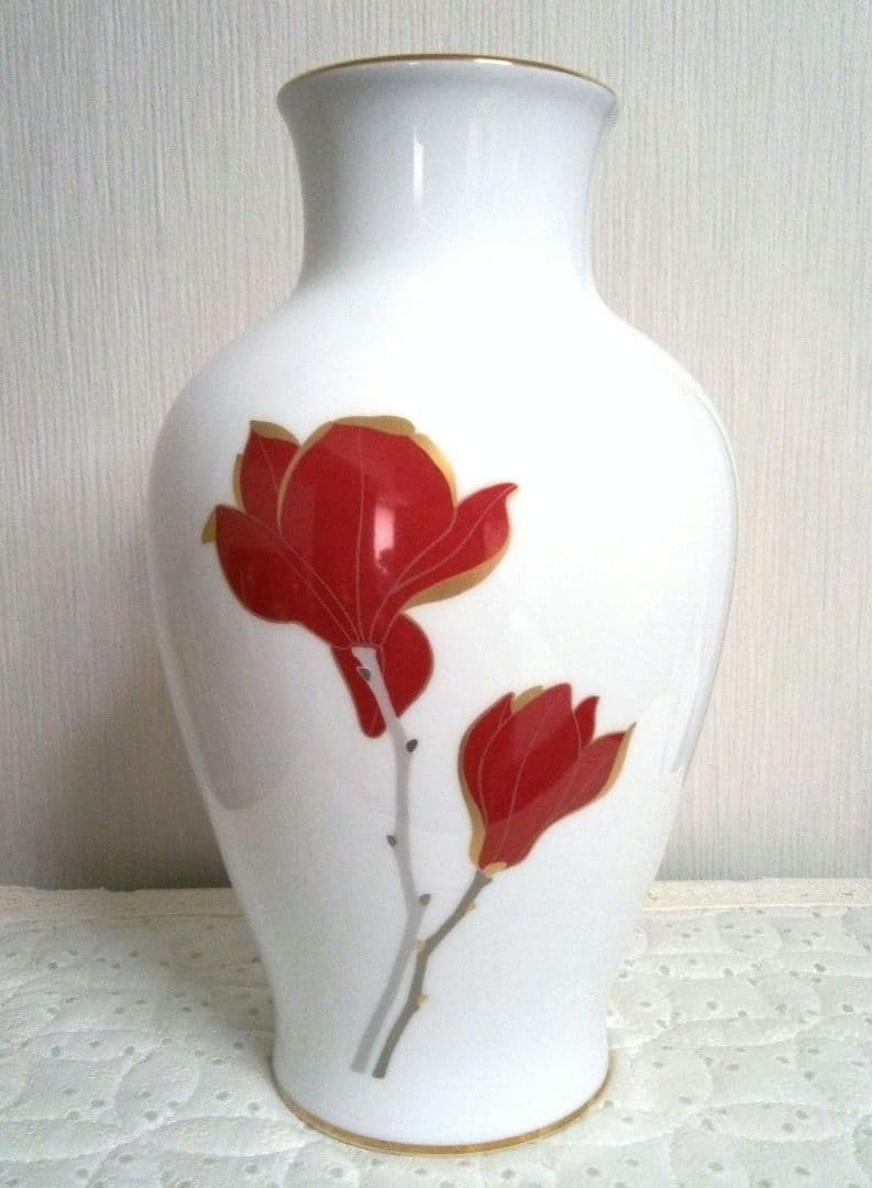 【 美品 】大倉陶園 花瓶 マグノリア 木蓮