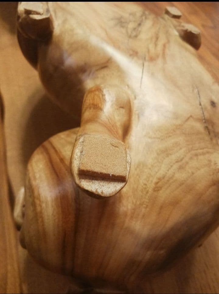 【子宝】【金運】木製 豚の置物 2体セット