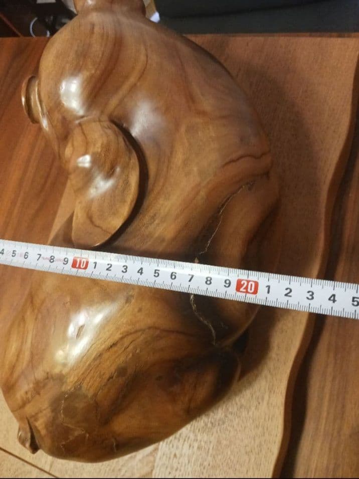 【子宝】【金運】木製 豚の置物 2体セット