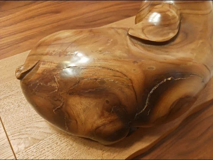 【子宝】【金運】木製 豚の置物 2体セット