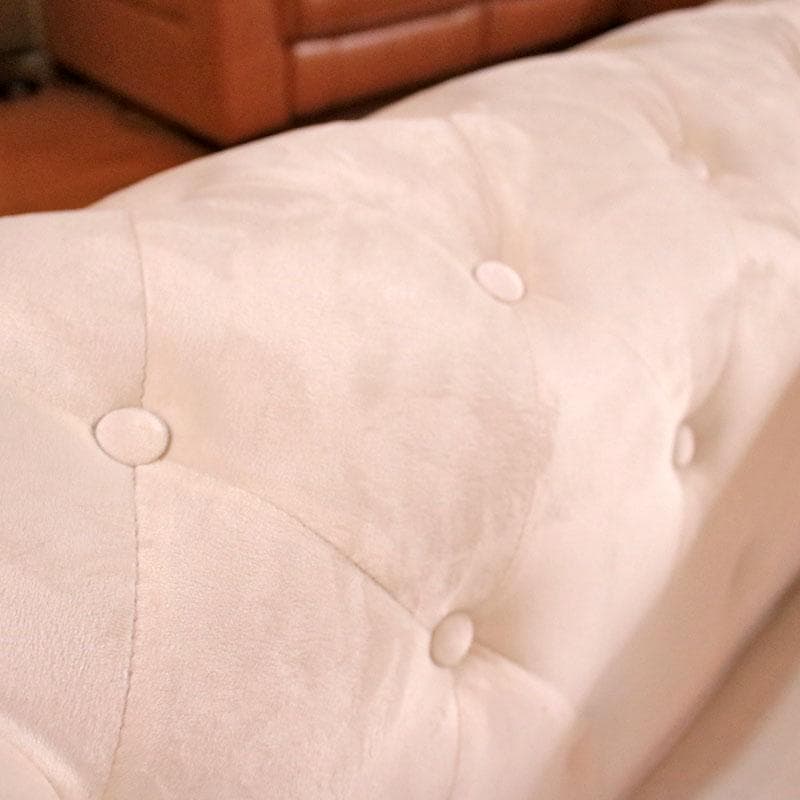 一人掛けソファ ベルベット ホワイト クッション付 230-899