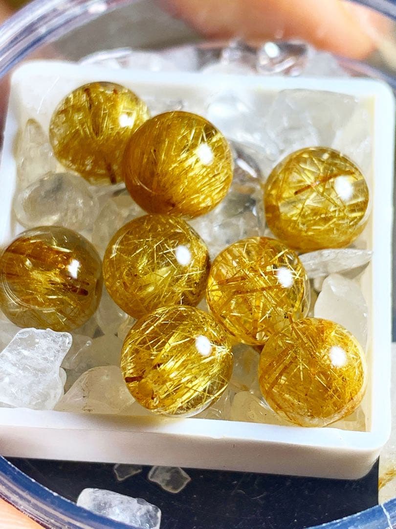 7.5～8mm前後玉 8個セット♡♡ゴールドルチル