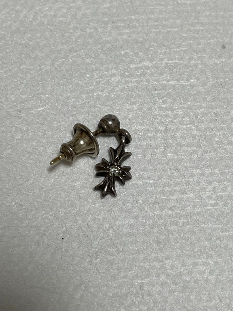 クロムハーツ 両面ダイヤ タイニーeドロップピアス ピアス(片耳用)