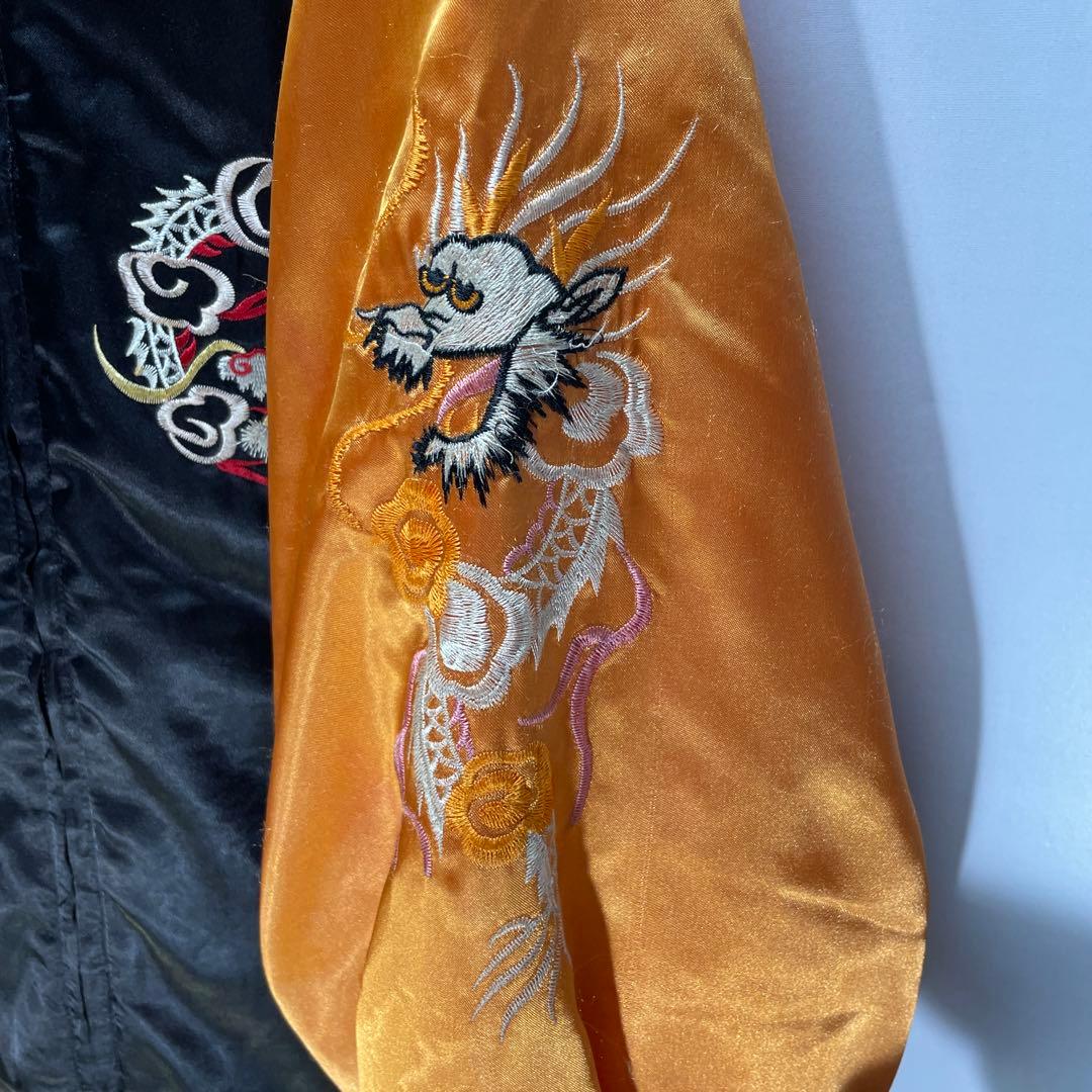 ヒューストン　サイズM 初期　漢字タグ　スカジャン　龍　鷹