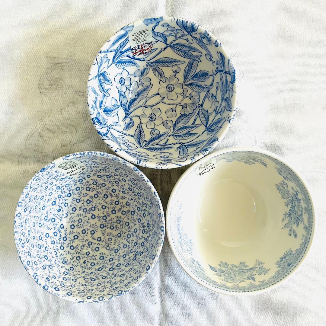 ☆Burleigh バーレイ☆新品 ブルーカラー3パターン ボウルL セット