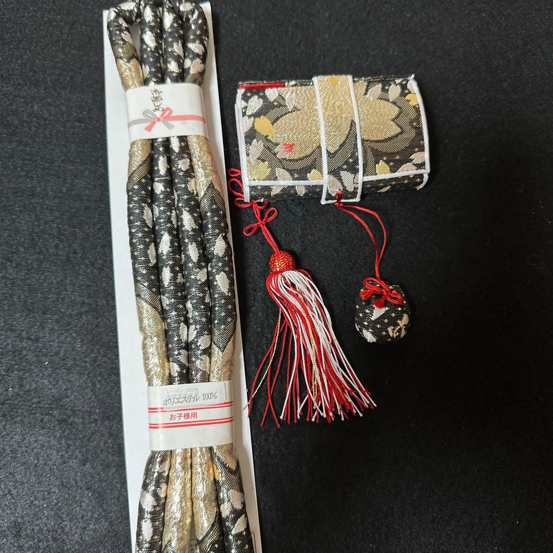 七五三7歳　未使用品　草履　和装バック　筥迫、帯締め末廣、 ビラカン　６点セット