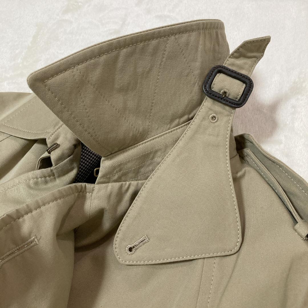 【美品】Drawe ドロワー トレンチコート ダブル ベルト付き 千鳥柄 38