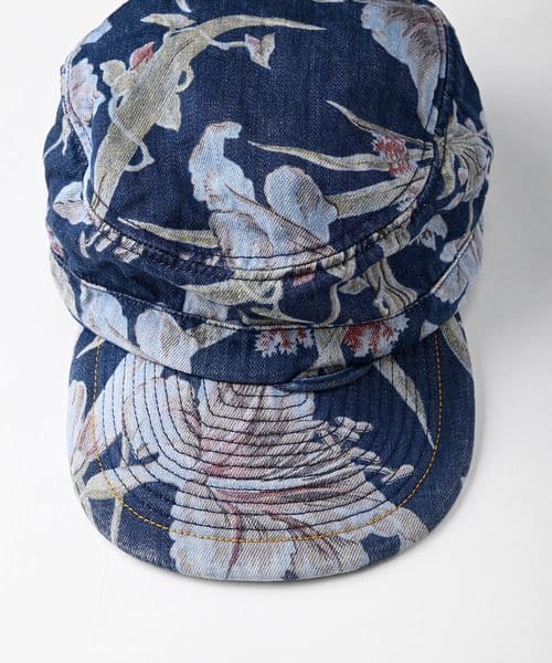 ★45R『新品未使用』ゴマデニムのリリープリントポッポキャップ