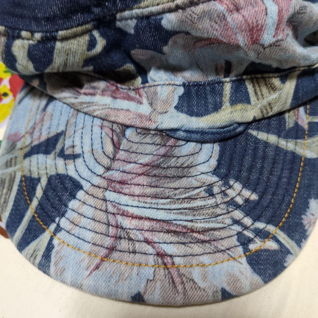 ★45R『新品未使用』ゴマデニムのリリープリントポッポキャップ