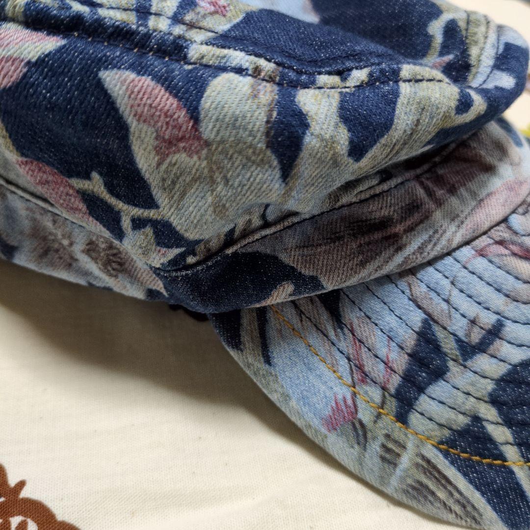 ★45R『新品未使用』ゴマデニムのリリープリントポッポキャップ