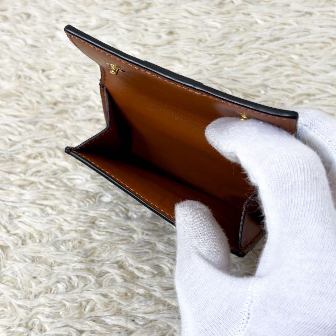【極美品】セリーヌ 三つ折り財布 トリオンフ マカダム柄 コンパクトウォレット