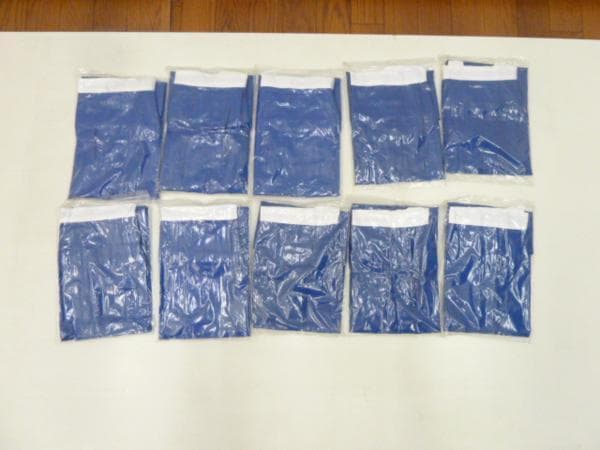 腰巻き エプロン ブルー 丈64cm 21枚セット ミドル 前掛け 青 白色ヒモ