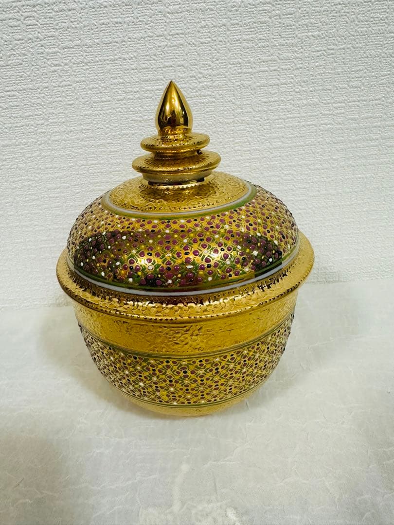 ベンジャロン燒 小物入れ 陶器 タイ 工芸品 雑貨