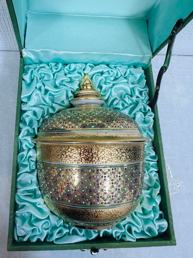 ベンジャロン燒 小物入れ 陶器 タイ 工芸品 雑貨