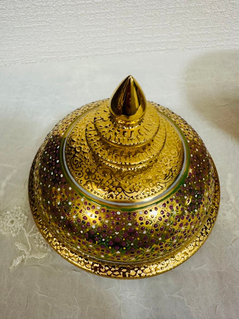 ベンジャロン燒 小物入れ 陶器 タイ 工芸品 雑貨