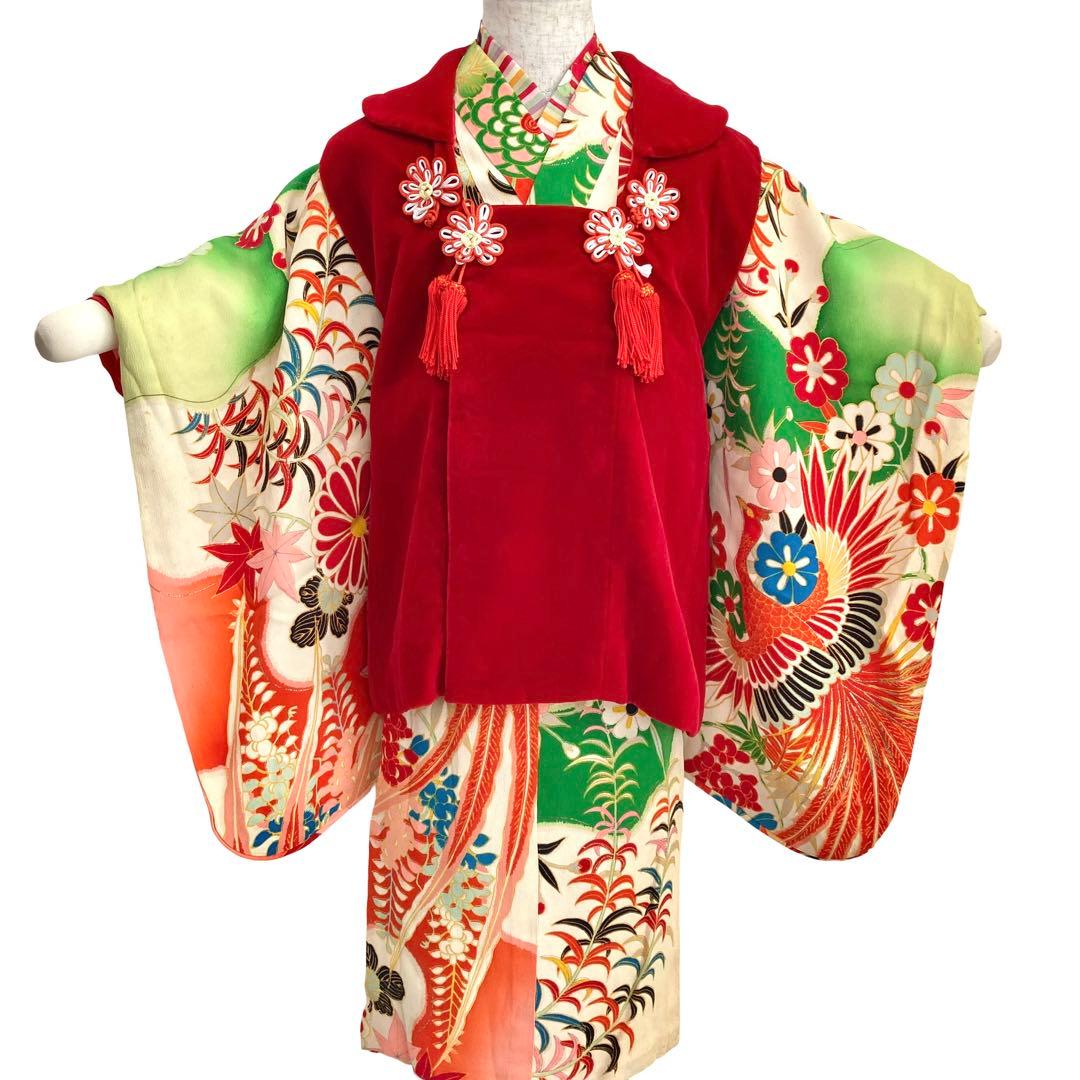 アンティーク 3歳 女の子 子供着物 七五三 アンティーク着物 NO4