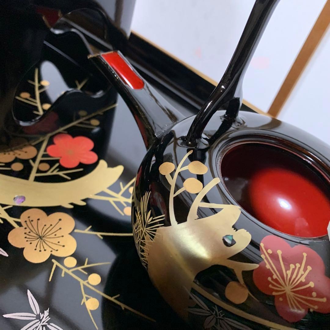 高級会津塗 おとそき 松竹梅 蒔絵師 佐藤長悦