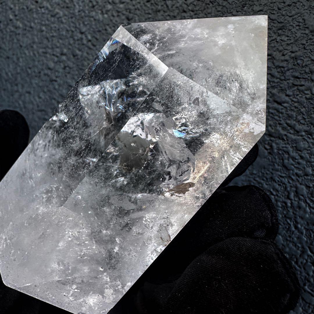 高品質 浄化❗️超強いパワーレインボー☆ヒマラヤ水晶六角柱 天然石 原石A1150