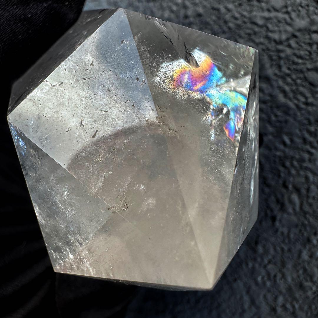高品質 浄化❗️超強いパワーレインボー☆ヒマラヤ水晶六角柱 天然石 原石A1150
