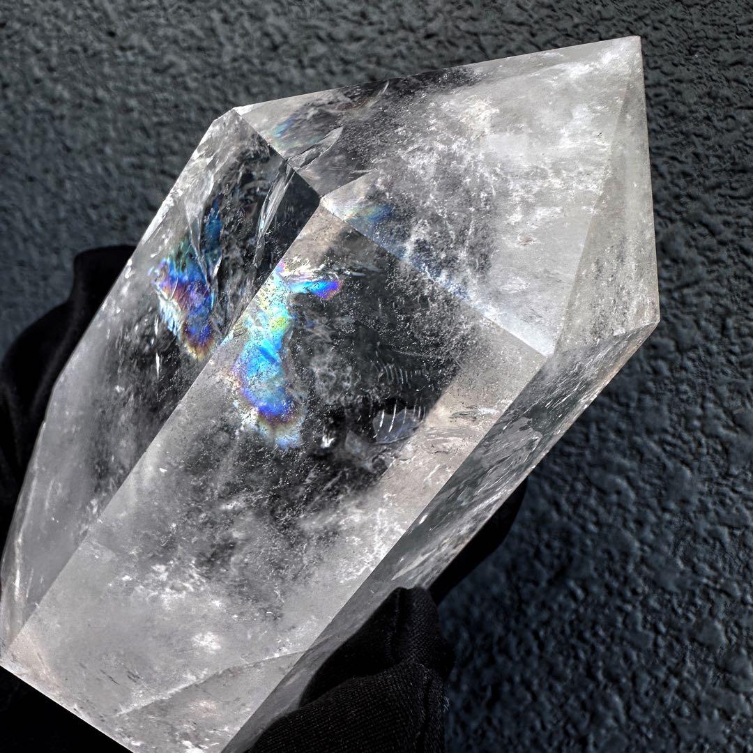 高品質 浄化❗️超強いパワーレインボー☆ヒマラヤ水晶六角柱 天然石 原石A1150