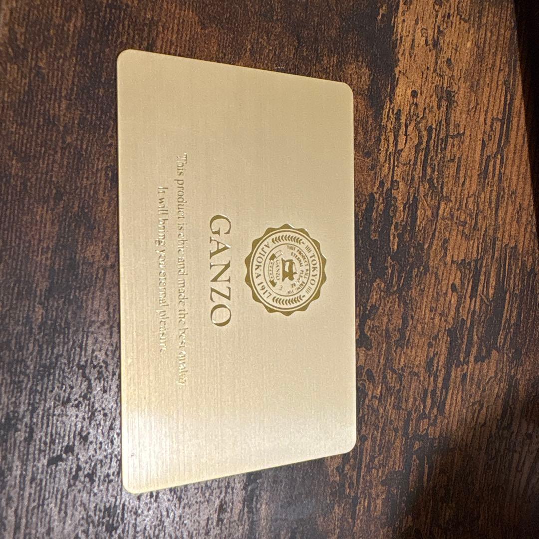 GANZO ネイビー CORDOVAN (コードバン) Lファスナー二つ折り財布