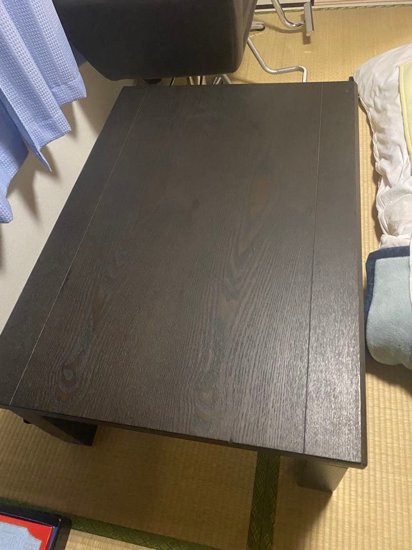 ダークブラウン 木目調　こたつ 縦約105cm x 横74cm高さ約42cm