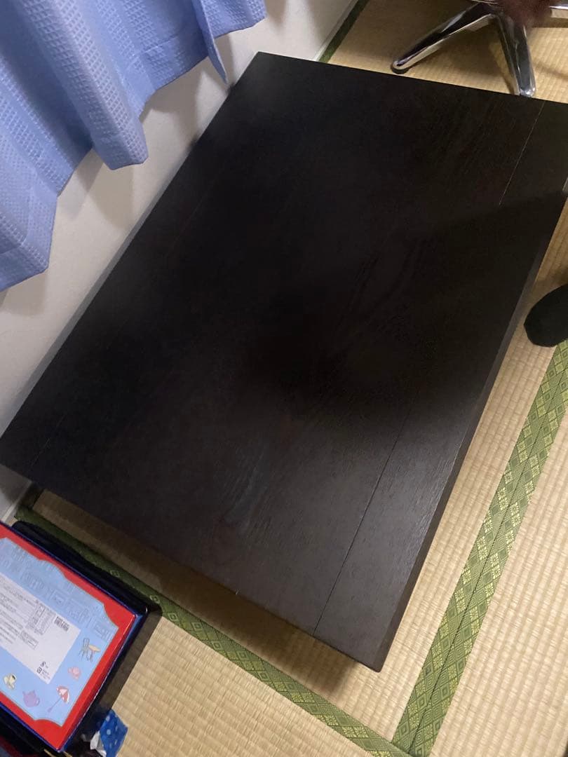 ダークブラウン 木目調　こたつ 縦約105cm x 横74cm高さ約42cm