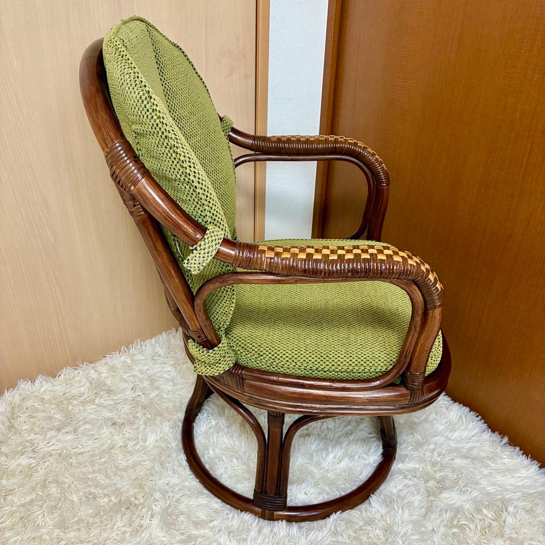 【極美品 】Kazama 籐 回転椅子 ラタン ハイチェア