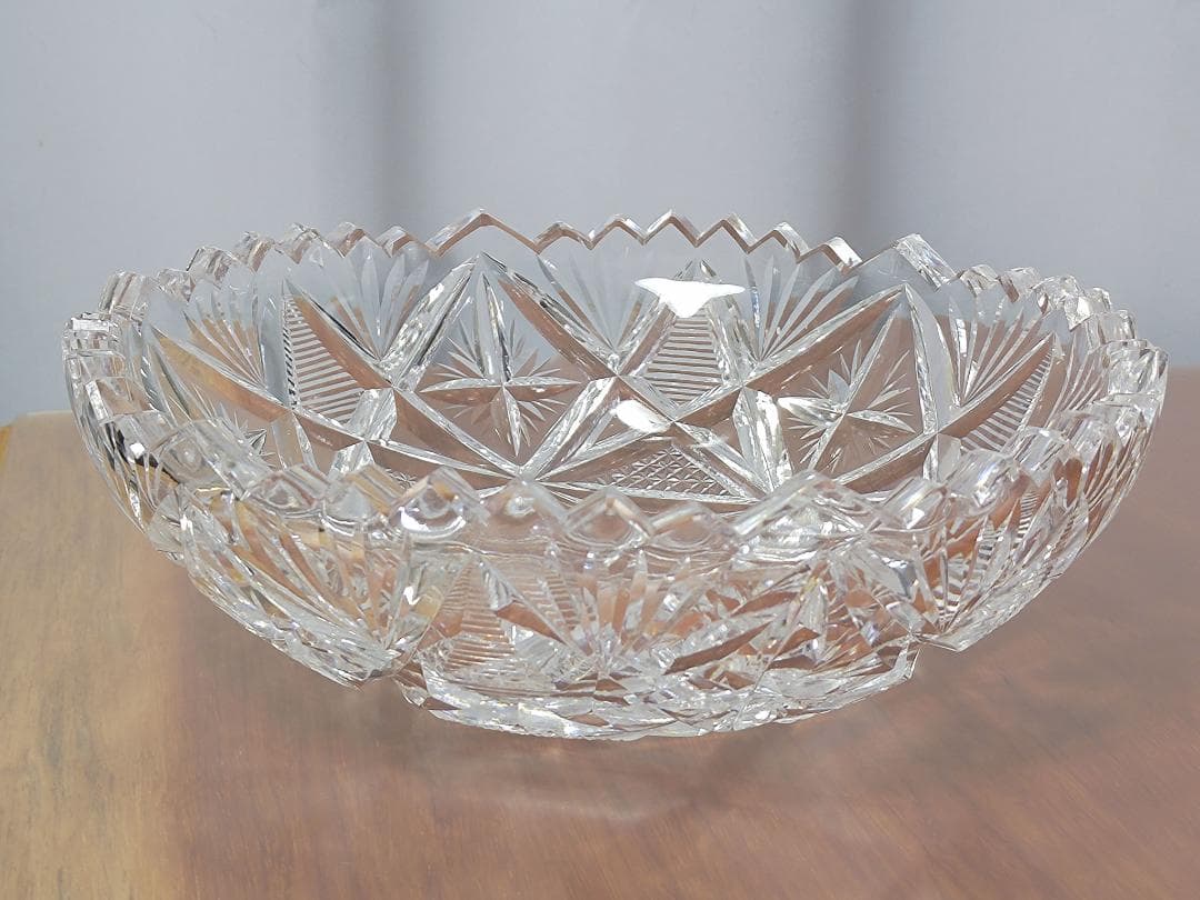 クリスタルガラス 切子ボウル 23cm