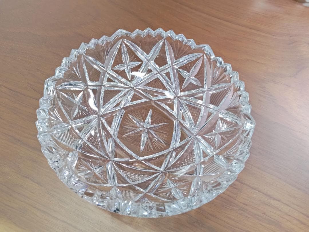クリスタルガラス 切子ボウル 23cm