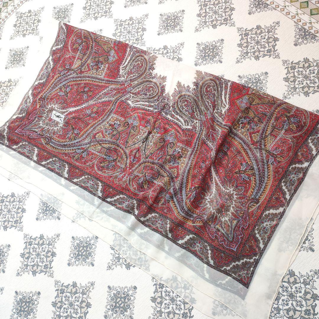 Yves Saint Laurent　スカーフ　125　シルクシフォン　タグ無し