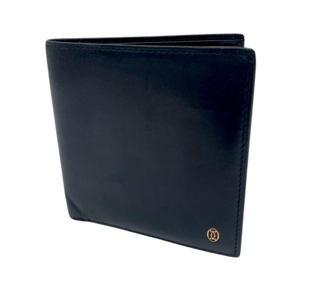 カルティエ マストドゥカルティエ 二つ折り財布 ブラック レザー 正規品