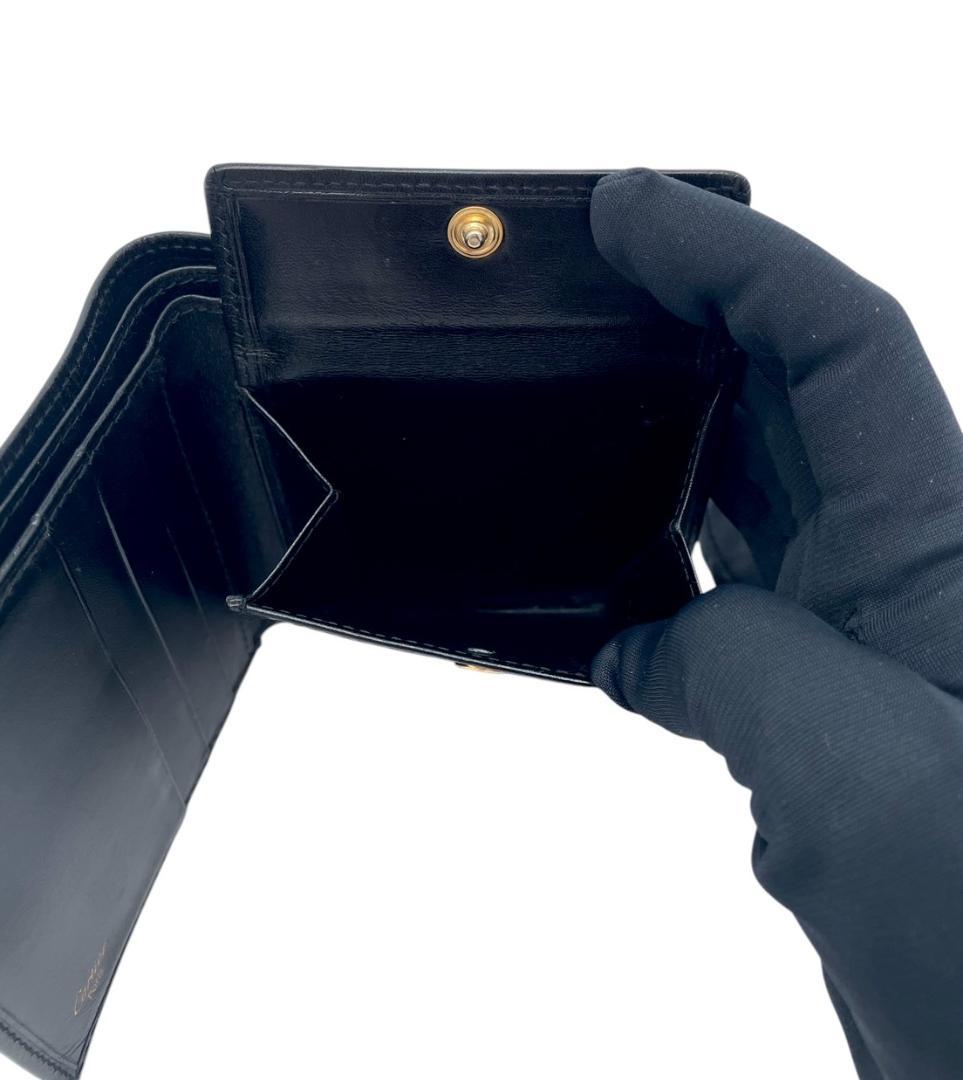 カルティエ マストドゥカルティエ 二つ折り財布 ブラック レザー 正規品