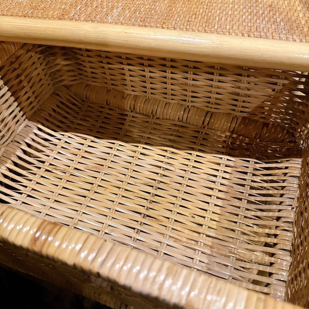 【美品】ラタンチェスト 4段 キャスター 籐 ナチュラル家具 北欧インテリア風