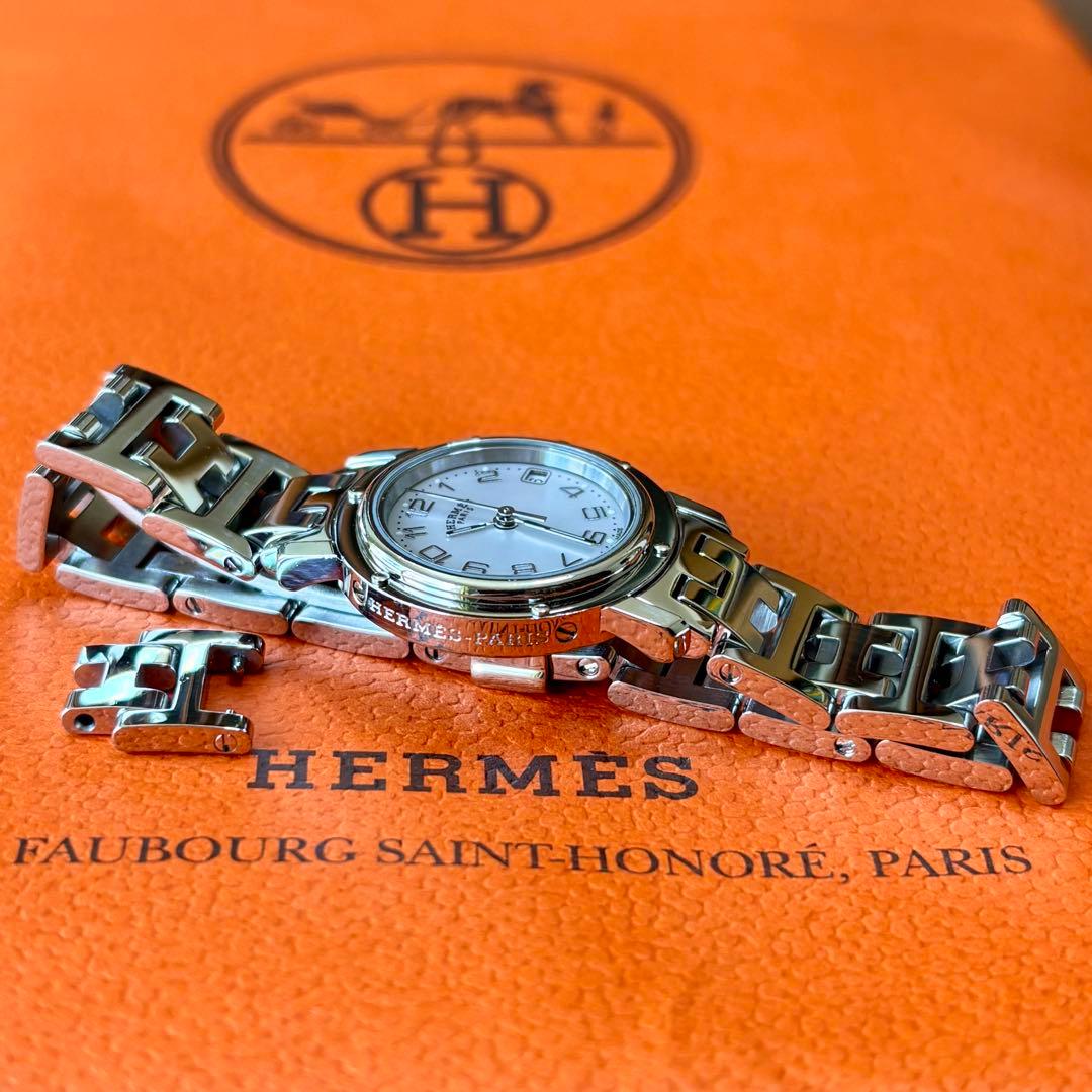 【HERMES】✨極美品✨ ピンクシェル クリッパーナクレ レディース 腕時計