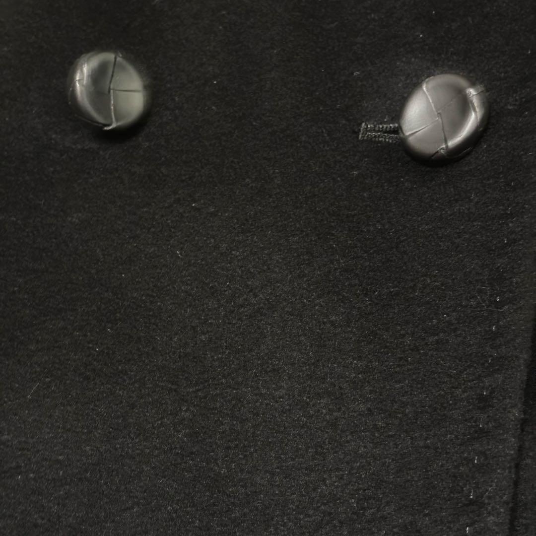 【白マイマイ】コムサデモード　カシミヤ100% ロングコート　黒　ベルト