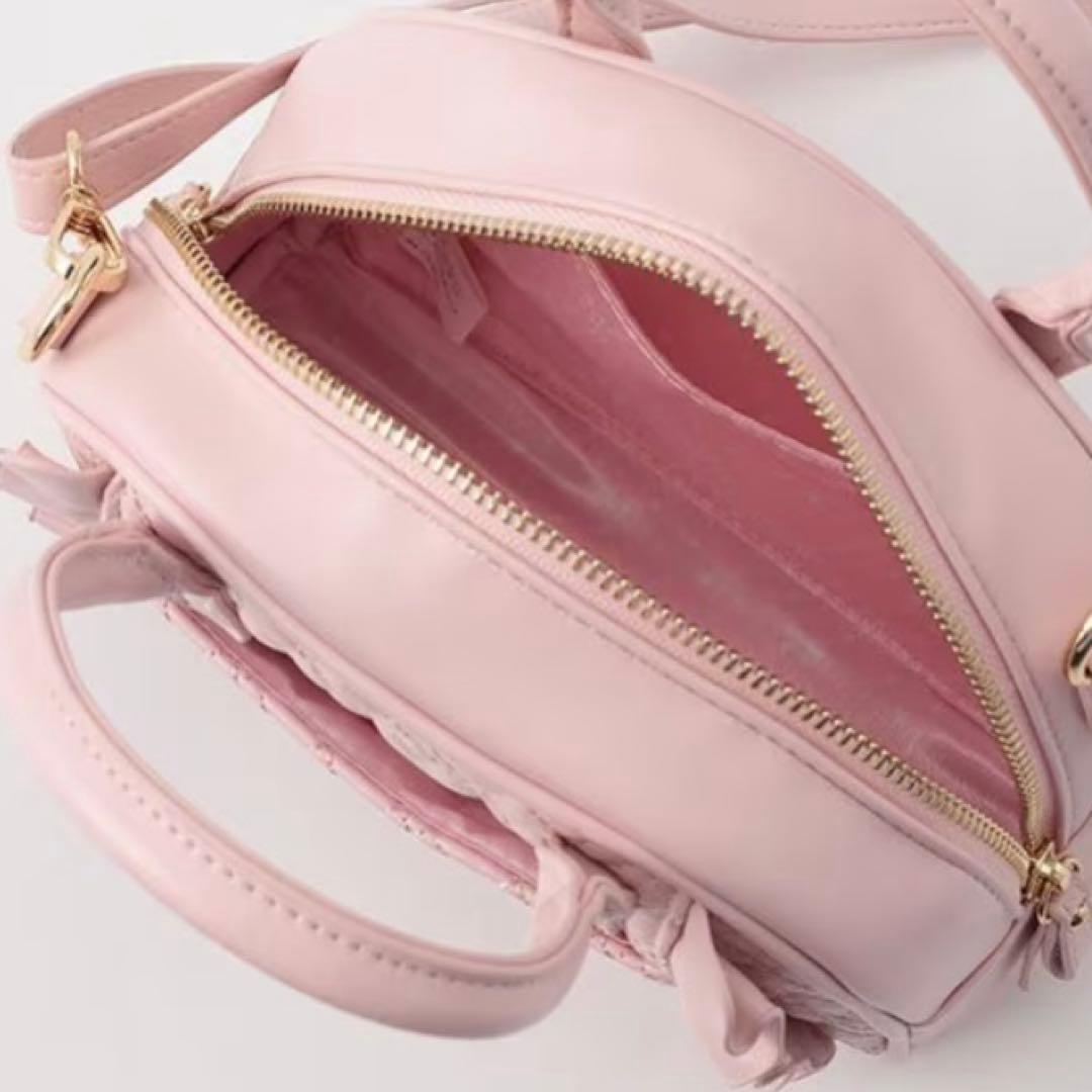 メゾピアノ ハートキルトフリル　2wayショルダーバッグ