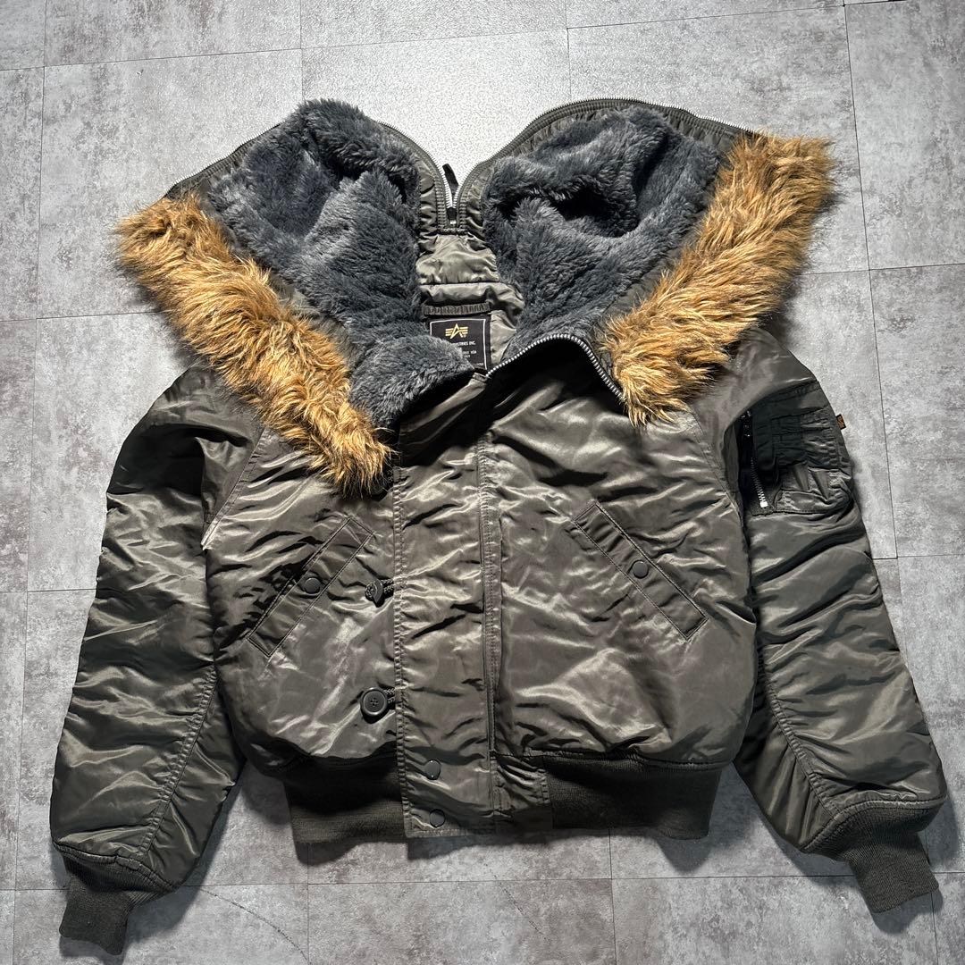 alpha n2b flight jacket n-2b ボタン欠けアリ　短丈