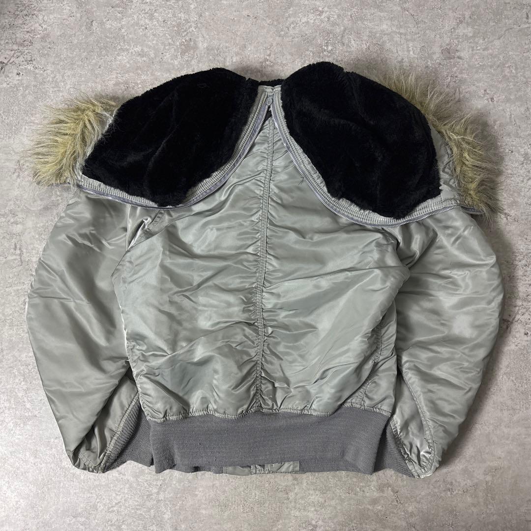 90's USA製■ALPHA INDUSTRIES【S】N-2B シルバー