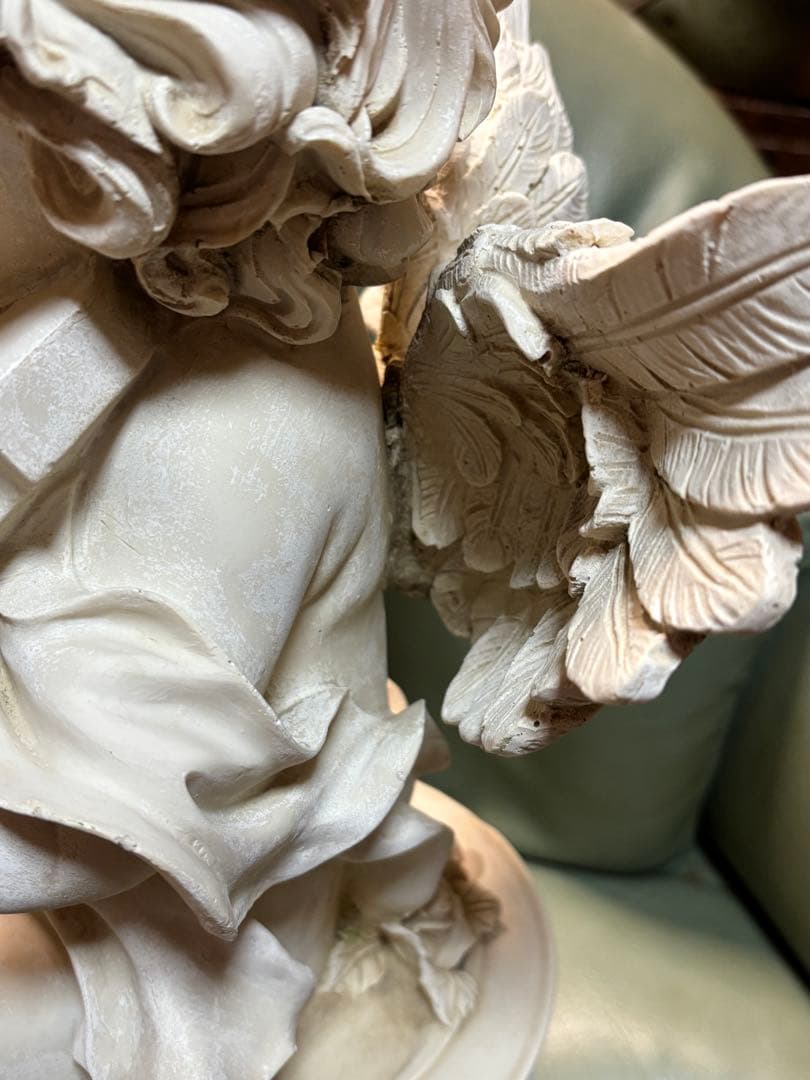 ☆週末大特価☆ホワイト天使のバイオリン像 約50センチ（現状品）