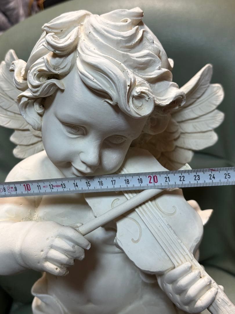 ☆週末大特価☆ホワイト天使のバイオリン像 約50センチ（現状品）