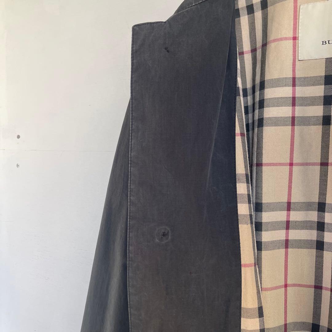 Burberry ステンカラーコート バーバリー アウター フェード 古着 黒