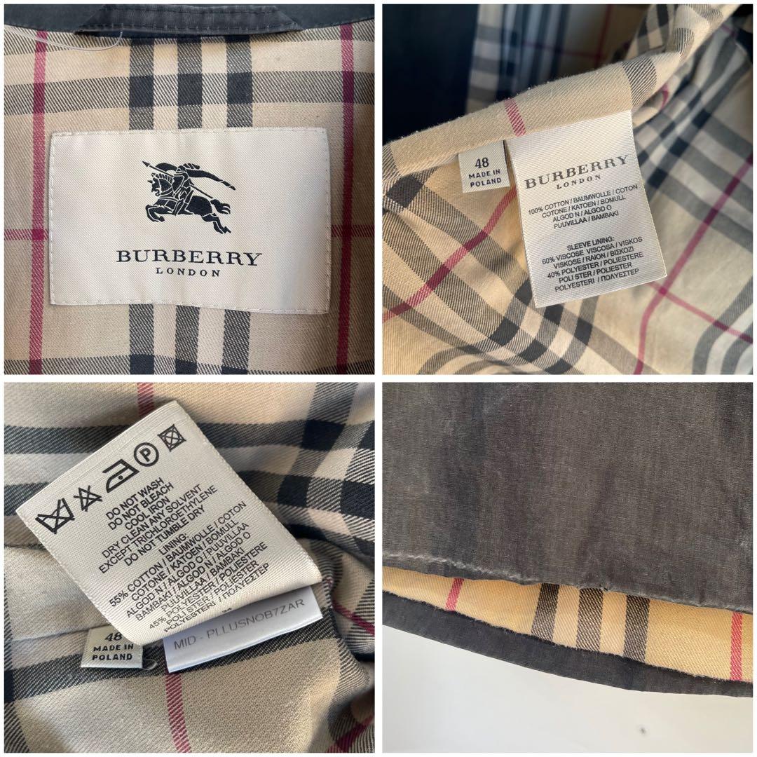 Burberry ステンカラーコート バーバリー アウター フェード 古着 黒